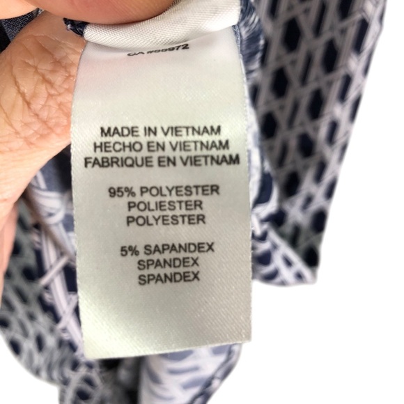 Laundry Shelli Segal Shirt Dress Sz 4 Geometric Print Jersey Knit Button Classic - Picture 6 of 8